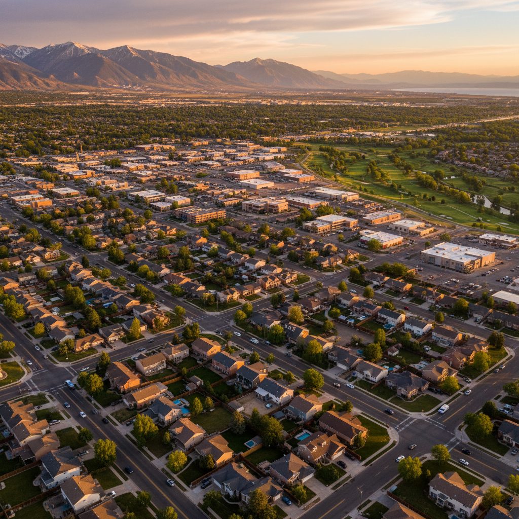 Taylorsville, UT skyline and downtown view near Bennion