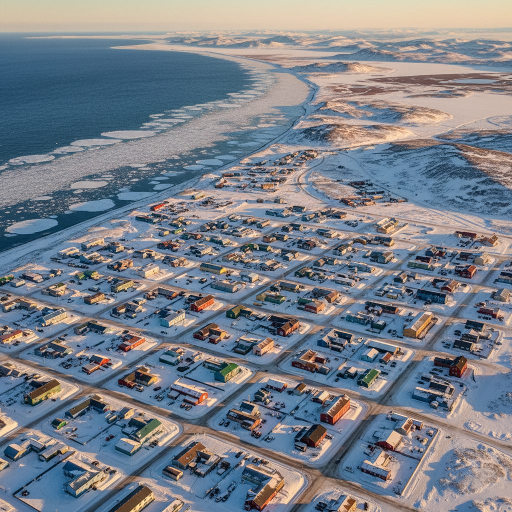 Utqia?vik, AK skyline and downtown view near Browerville