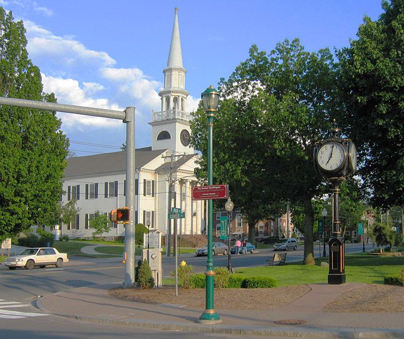 Southington, CT skyline and downtown view near Downtown Southington