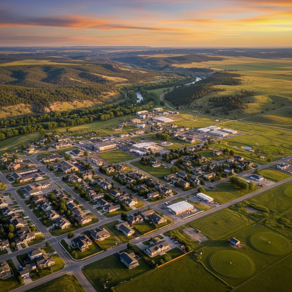 Summerset, SD skyline and downtown view near Summerset subdivision