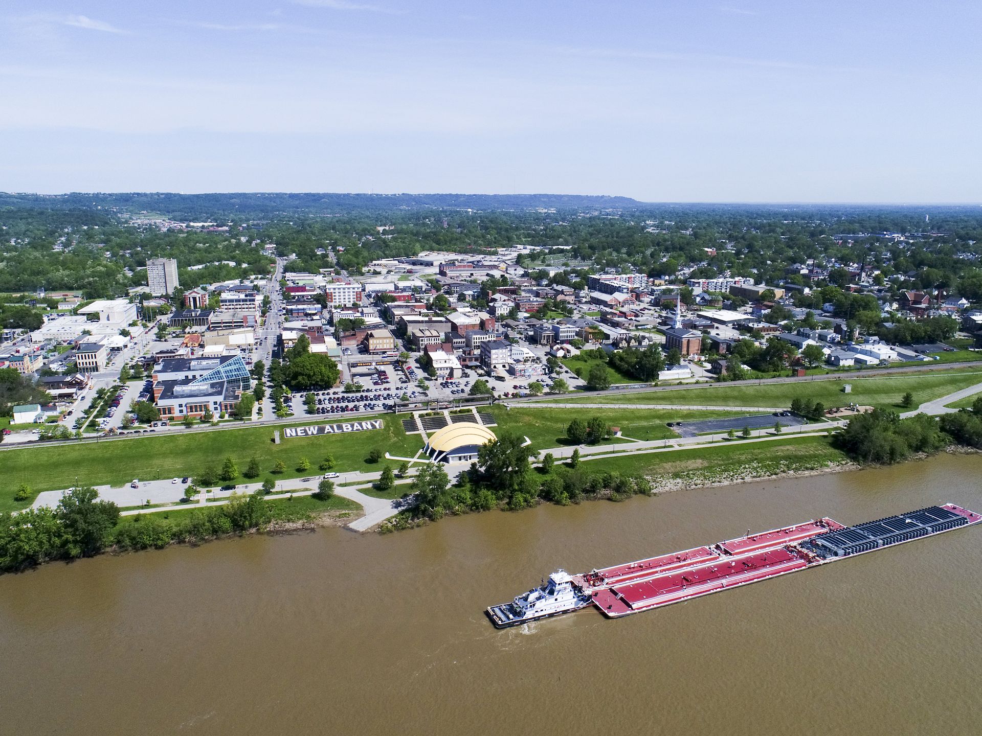 New Albany, IN skyline and downtown view near Downtown New Albany