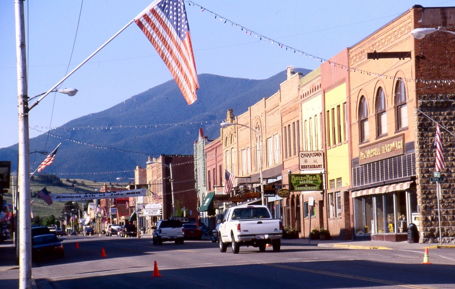 Red Lodge, MT skyline and downtown view near Downtown Red Lodge