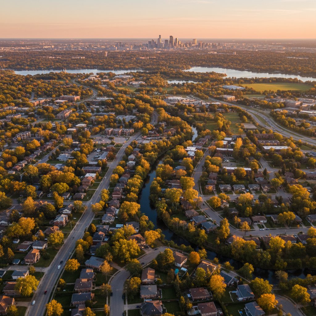 St. Louis Park, MN skyline and downtown view near West End