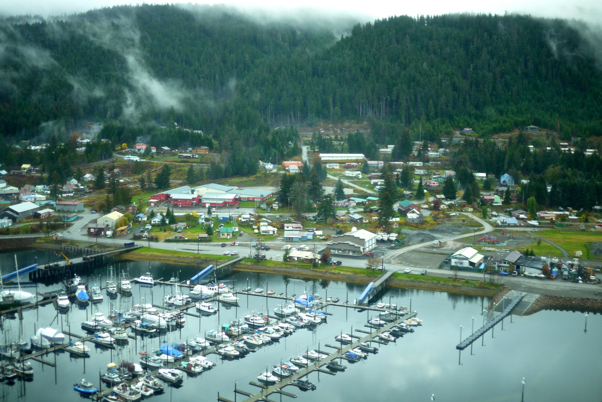 Hoonah, AK skyline and downtown view near Downtown Hoonah