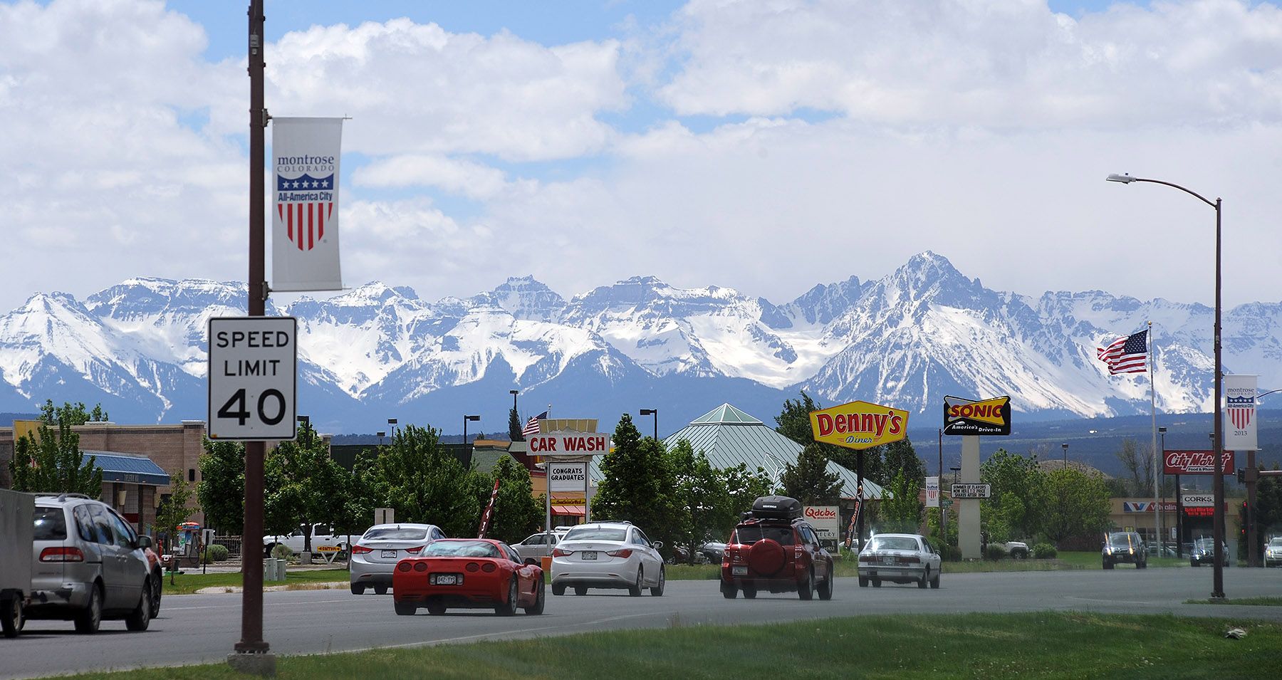 Montrose, CO skyline and downtown view near Downtown Montrose