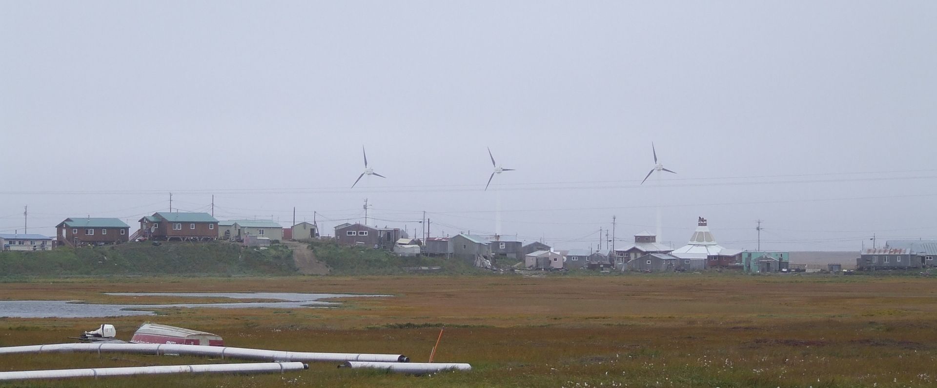 Hooper Bay, AK skyline and downtown view near Old Town