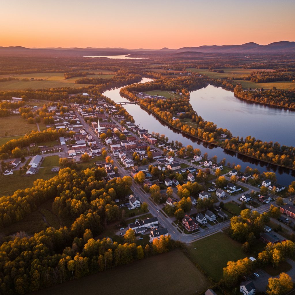 Swanton, VT skyline and downtown view near Swanton Village