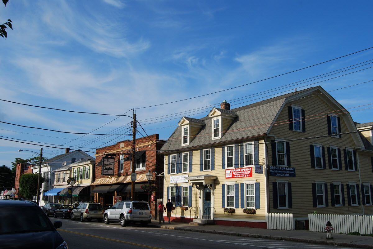 East Greenwich, RI skyline and downtown view near East Greenwich Historic District