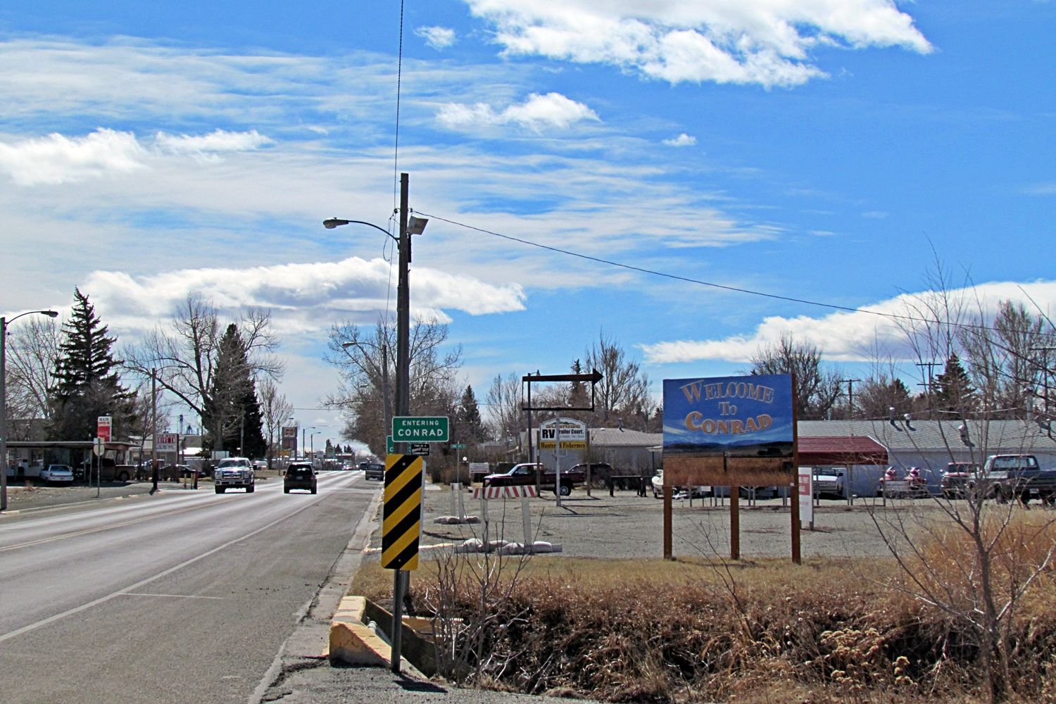 Conrad, MT skyline and downtown view near Downtown Conrad