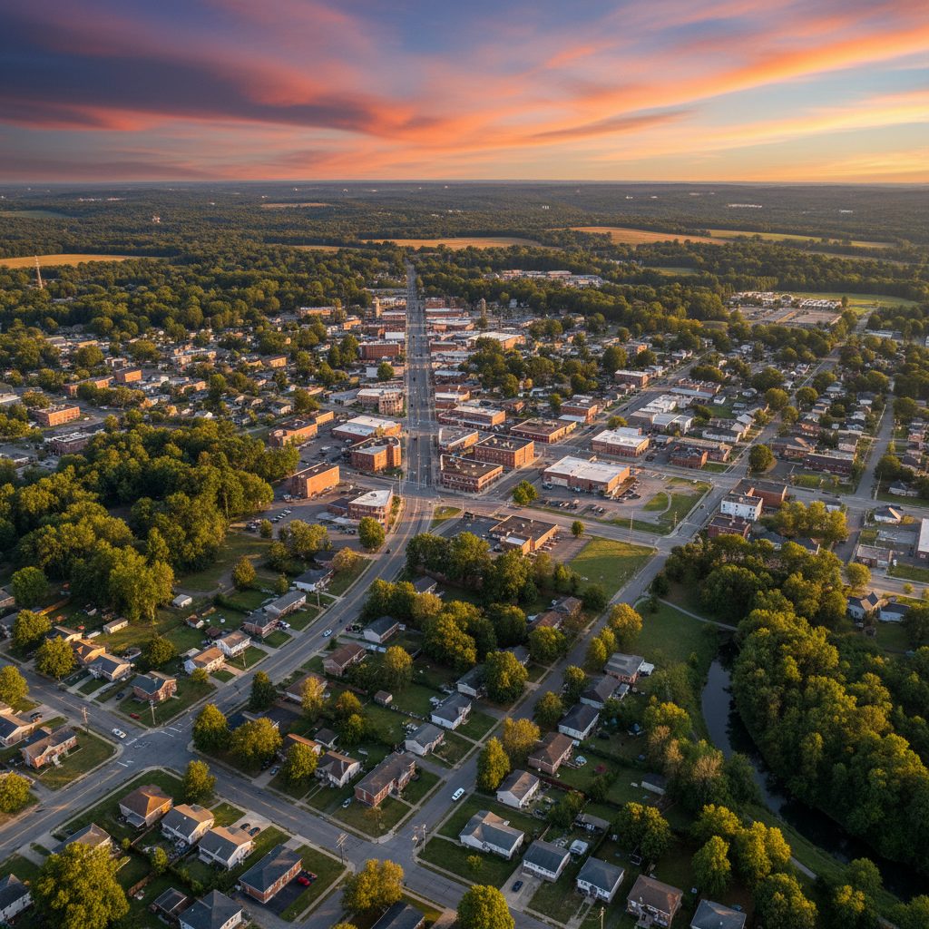 Shively, KY skyline and downtown view near Dixie Highway corridor