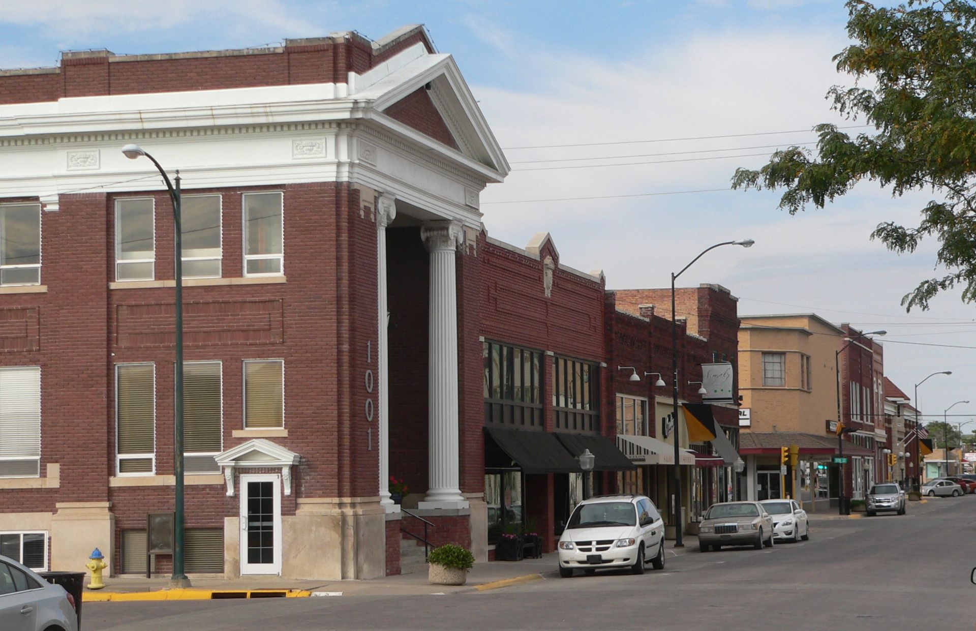 Hays, KS skyline and downtown view near Downtown Hays Chestnut Street District
