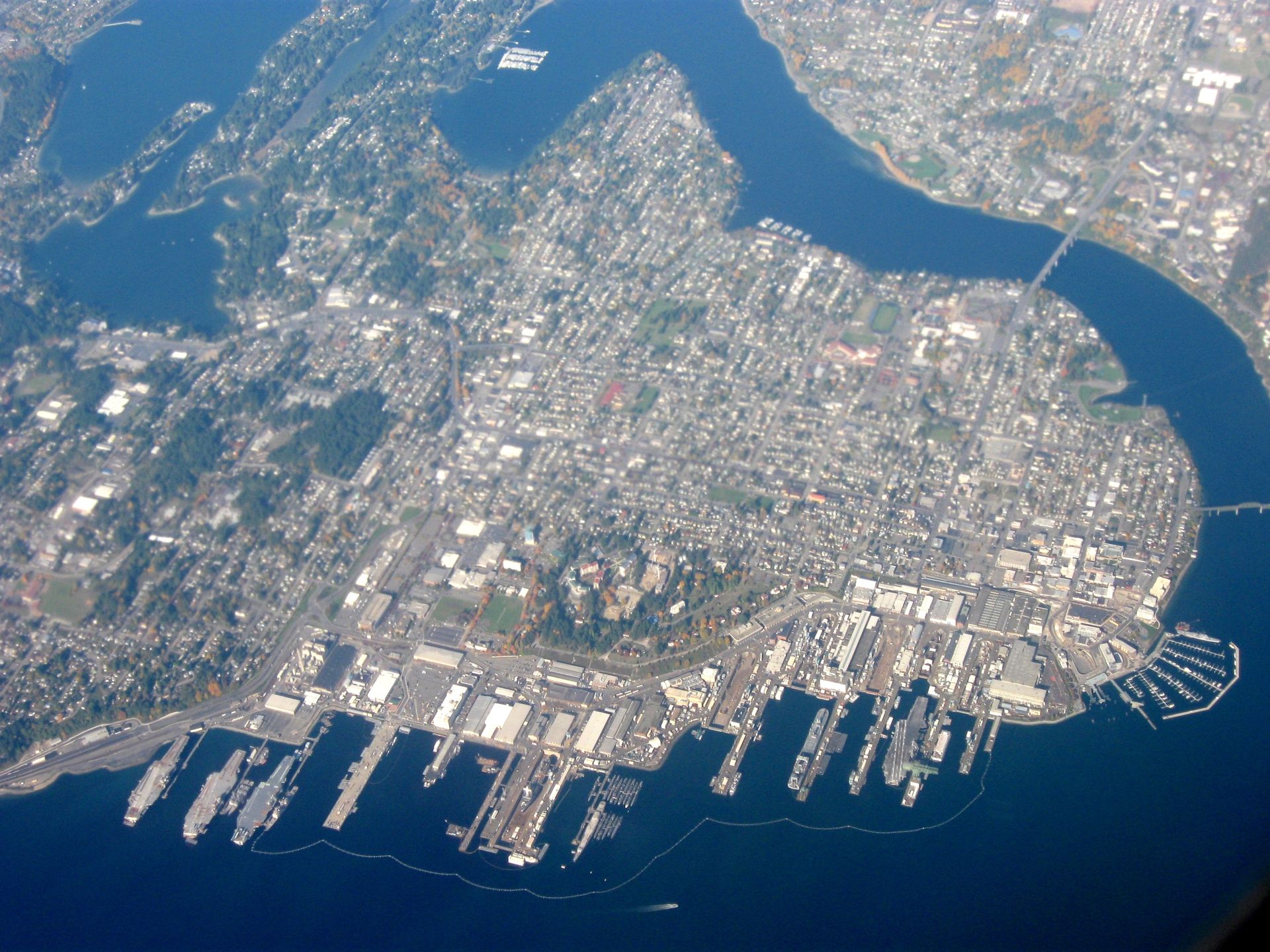 Bremerton, WA skyline and downtown view near Downtown Bremerton