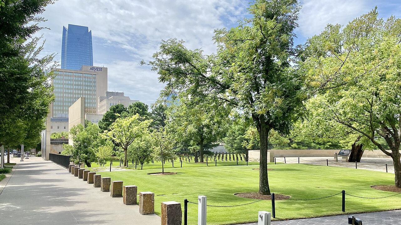 Oklahoma landscape and city view near Oklahoma City National Memorial