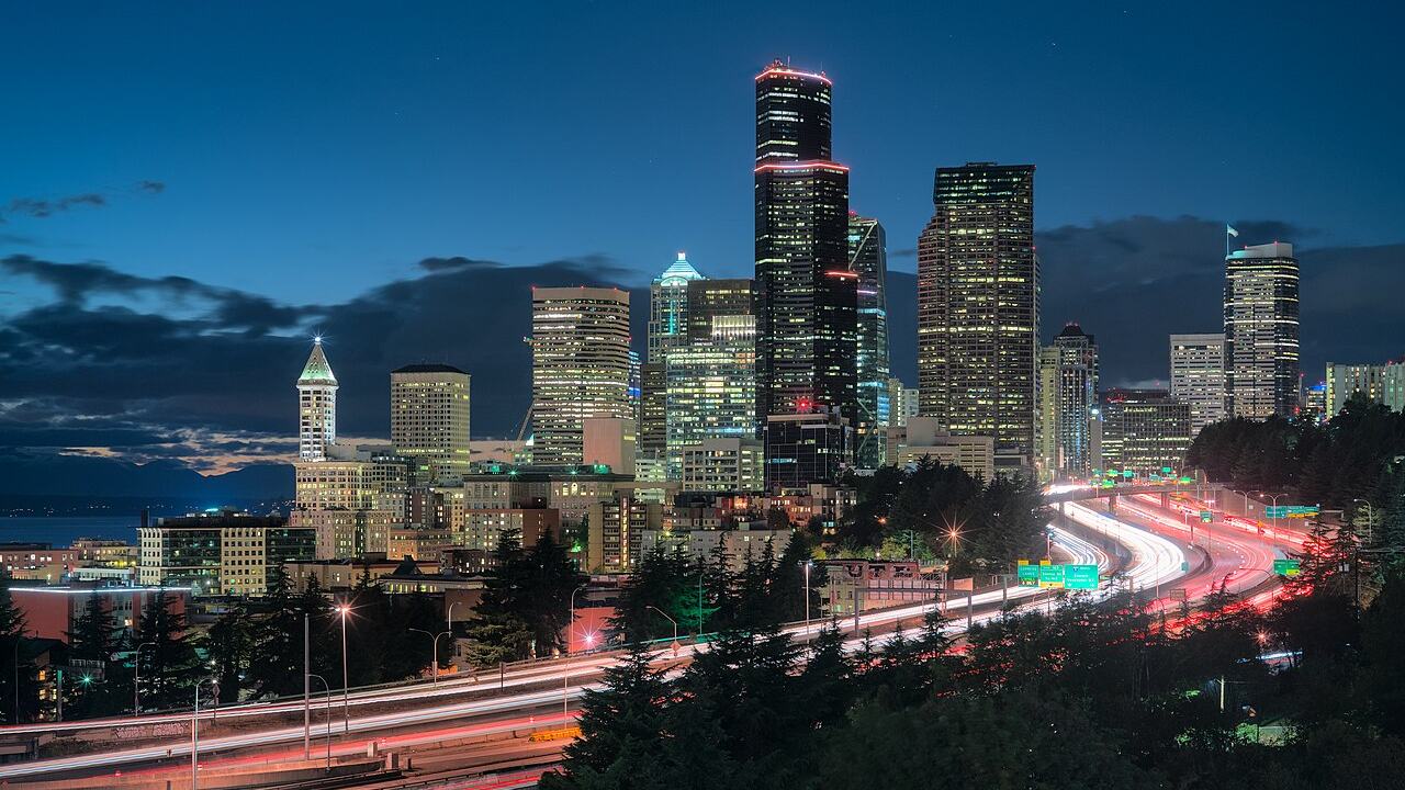 Seattle, WA skyline and downtown view near Seattle Downtown