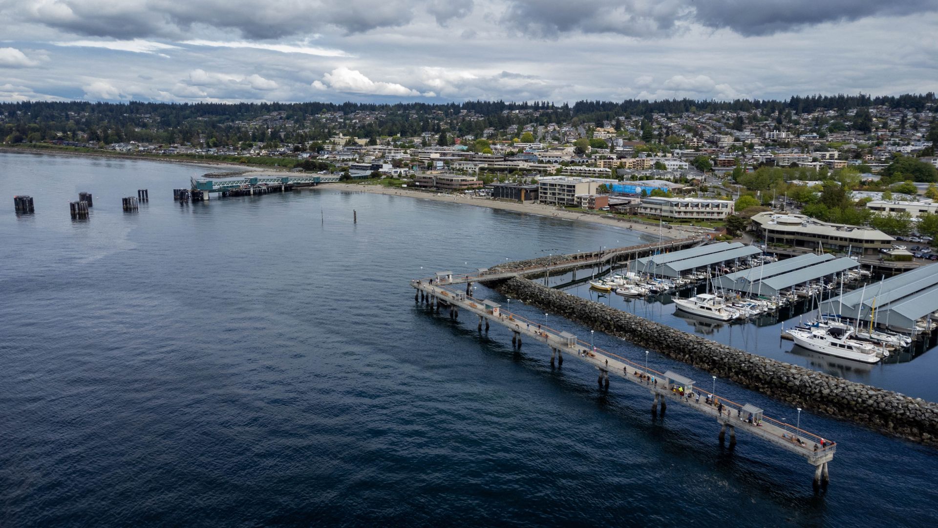 Edmonds, WA skyline and downtown view near Downtown Edmonds