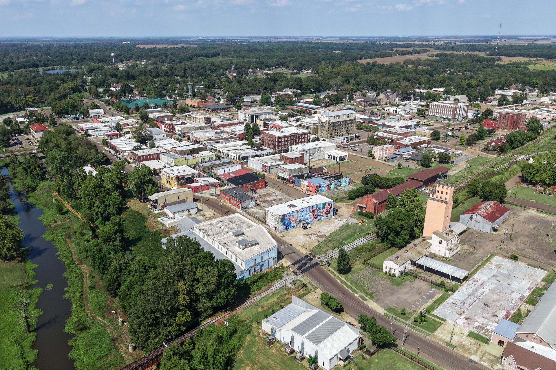 Clarksdale, MS skyline and downtown view near Downtown Clarksdale