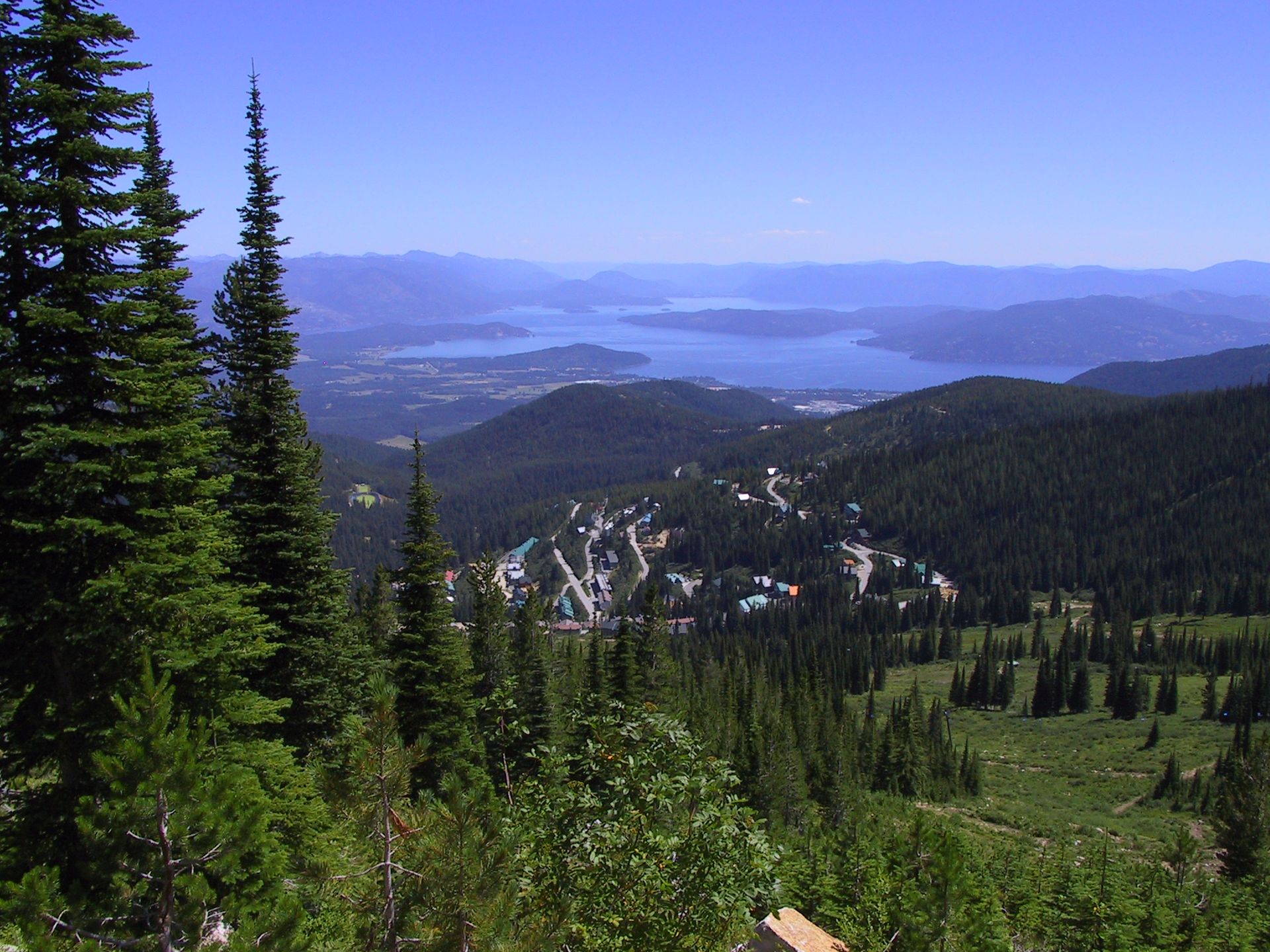 Sandpoint, ID skyline and downtown view near Downtown Sandpoint