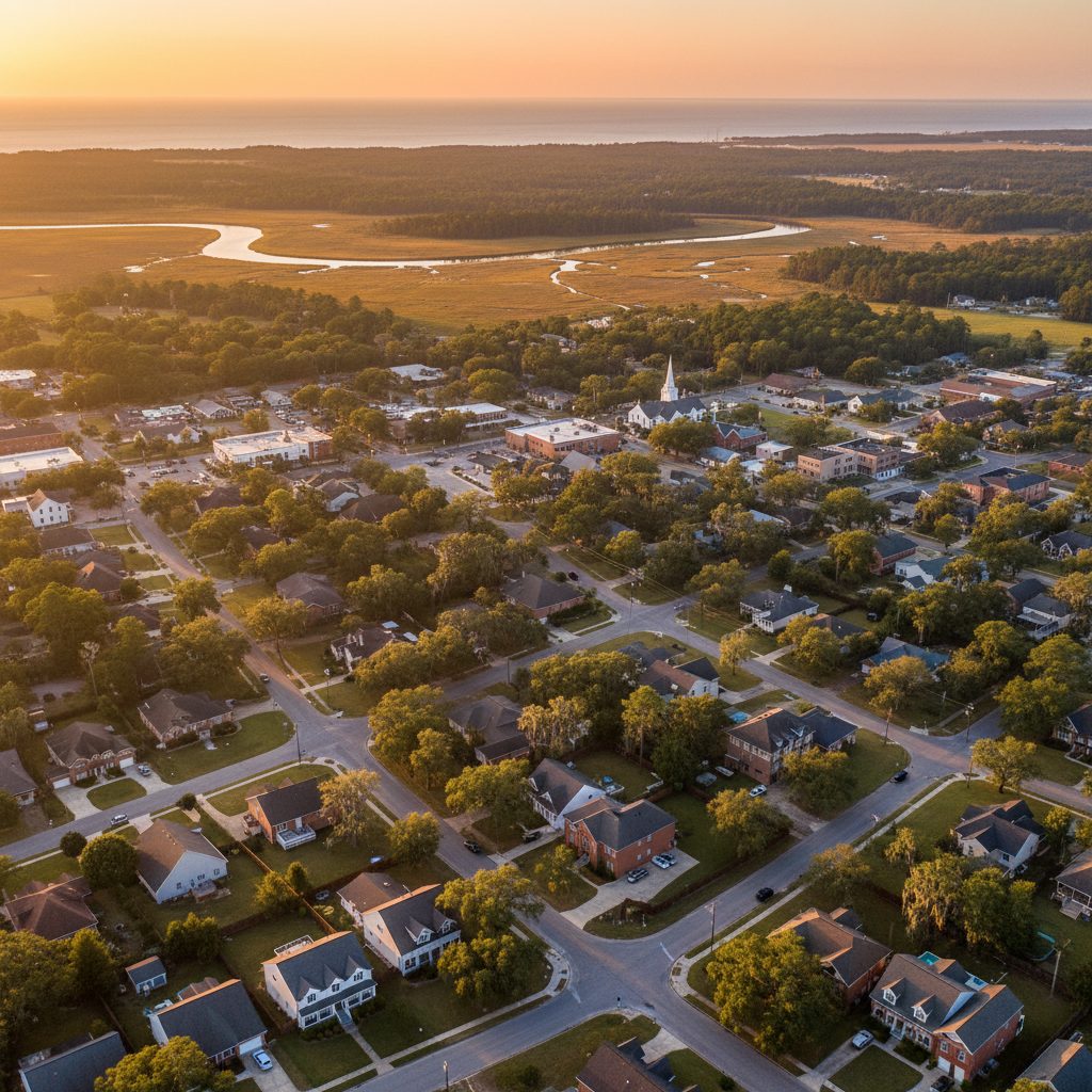 Daphne, AL skyline and downtown view near Olde Towne Daphne