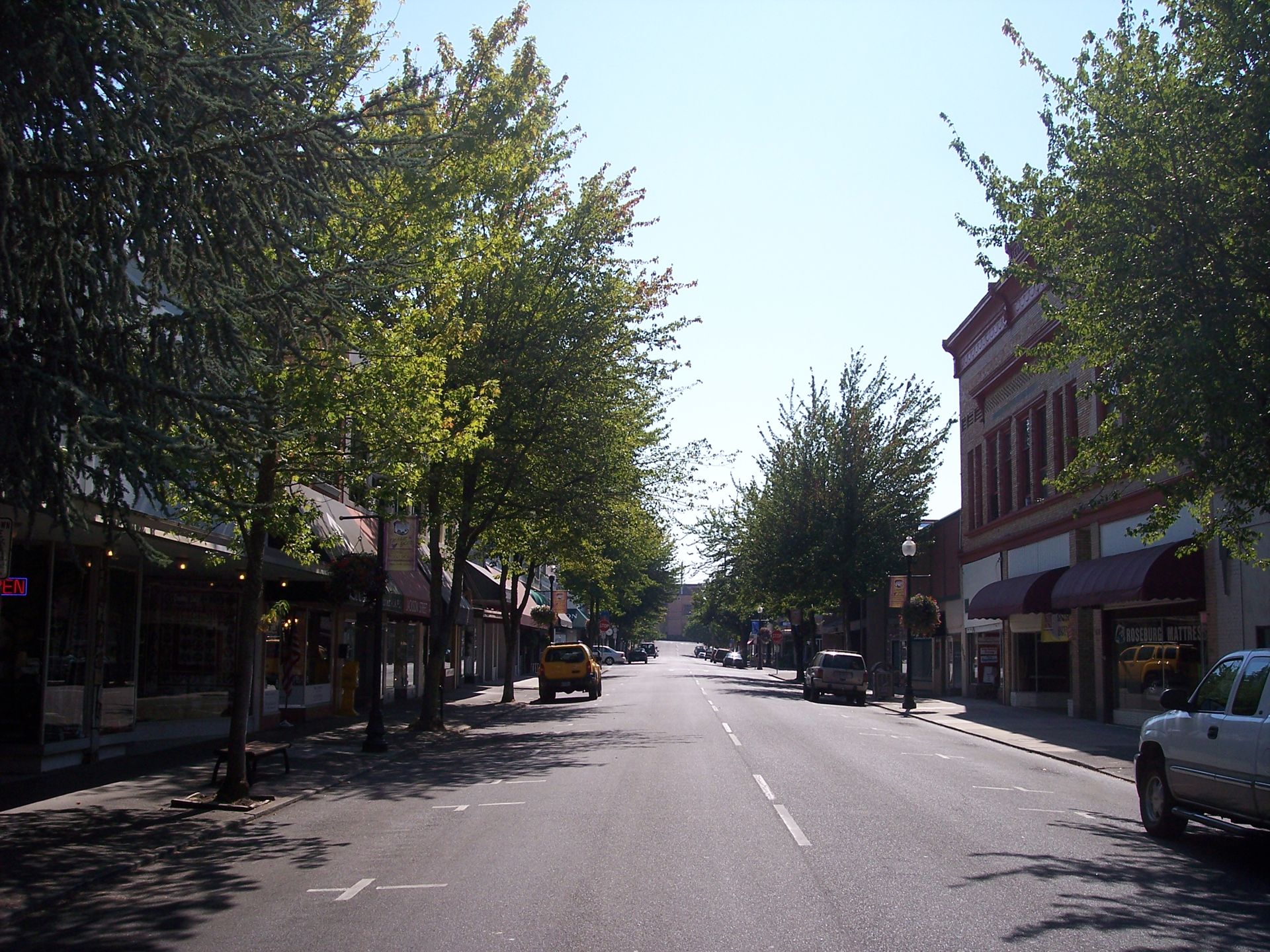 Roseburg, OR skyline and downtown view near Downtown Roseburg
