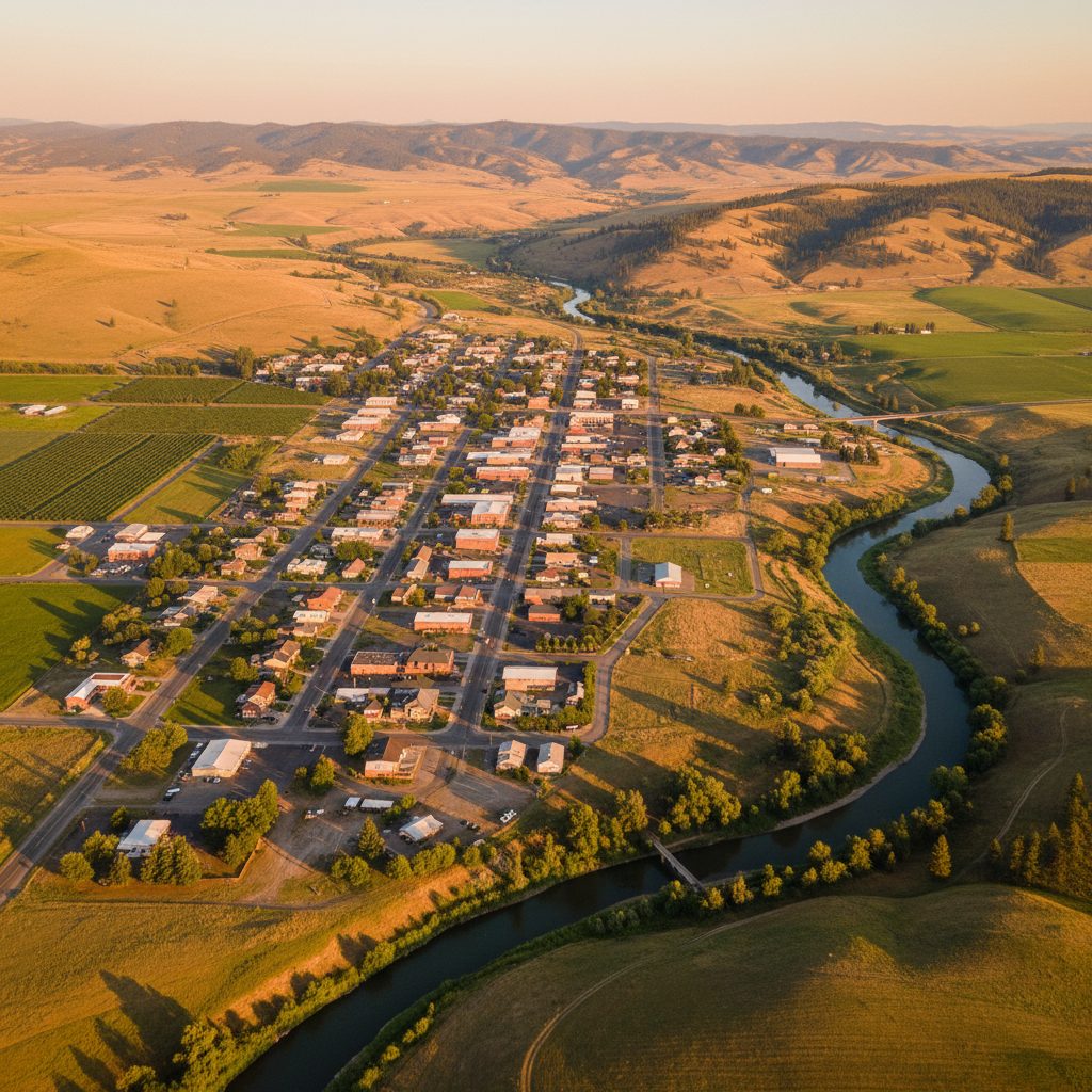 Emmett, ID skyline and downtown view near Downtown Emmett