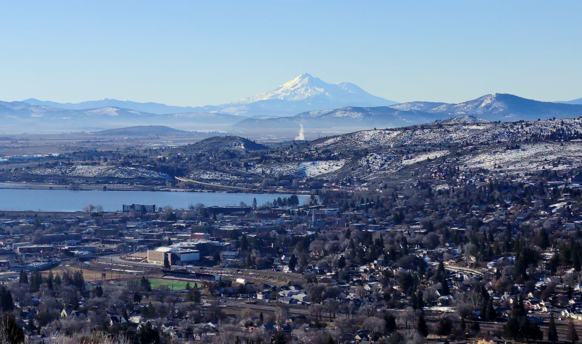 Klamath Falls, OR skyline and downtown view near Downtown Klamath Falls