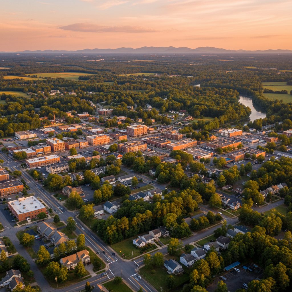 Simpsonville, SC skyline and downtown view near Downtown Simpsonville