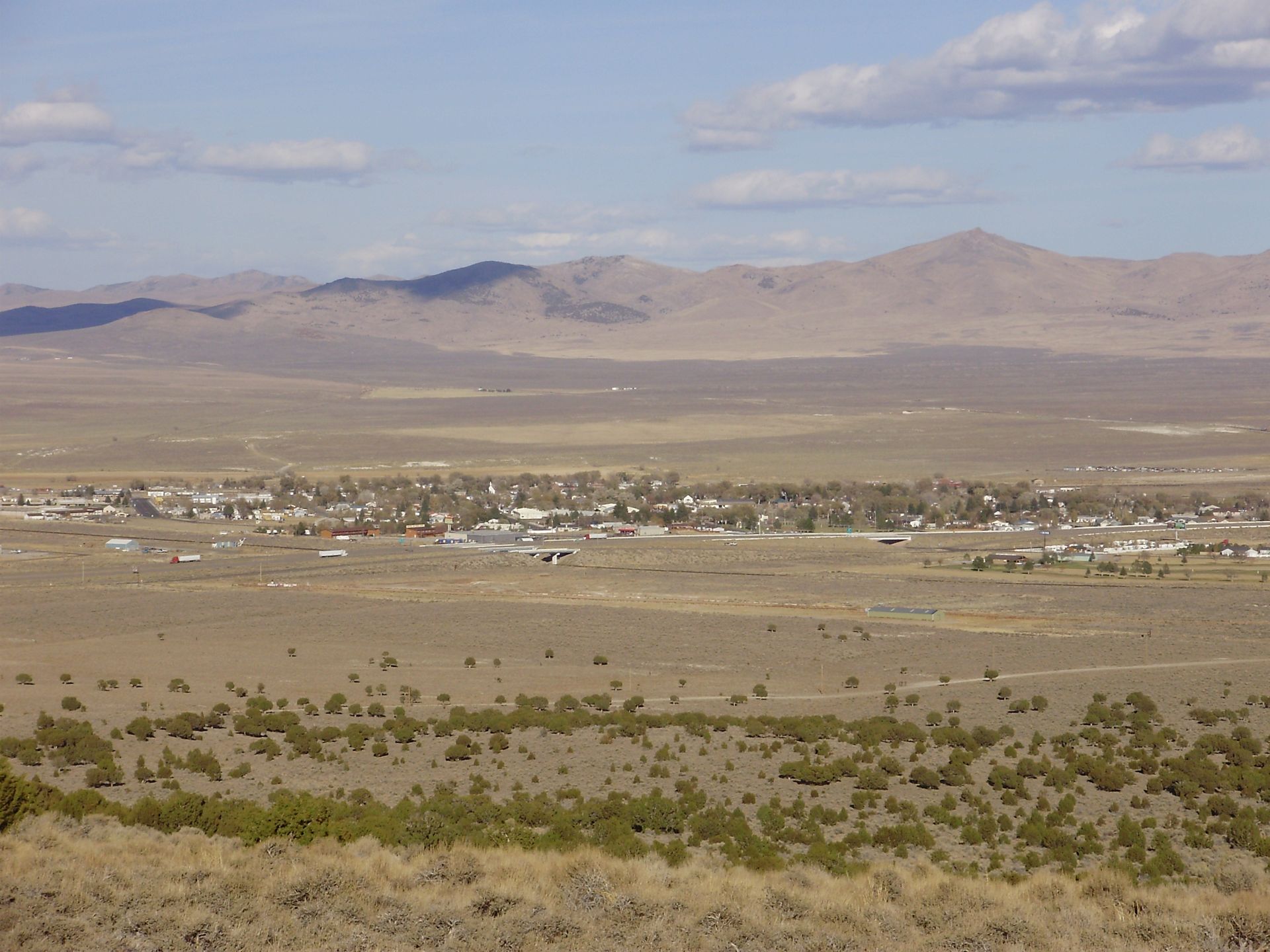 Wells, NV skyline and downtown view near Downtown Wells