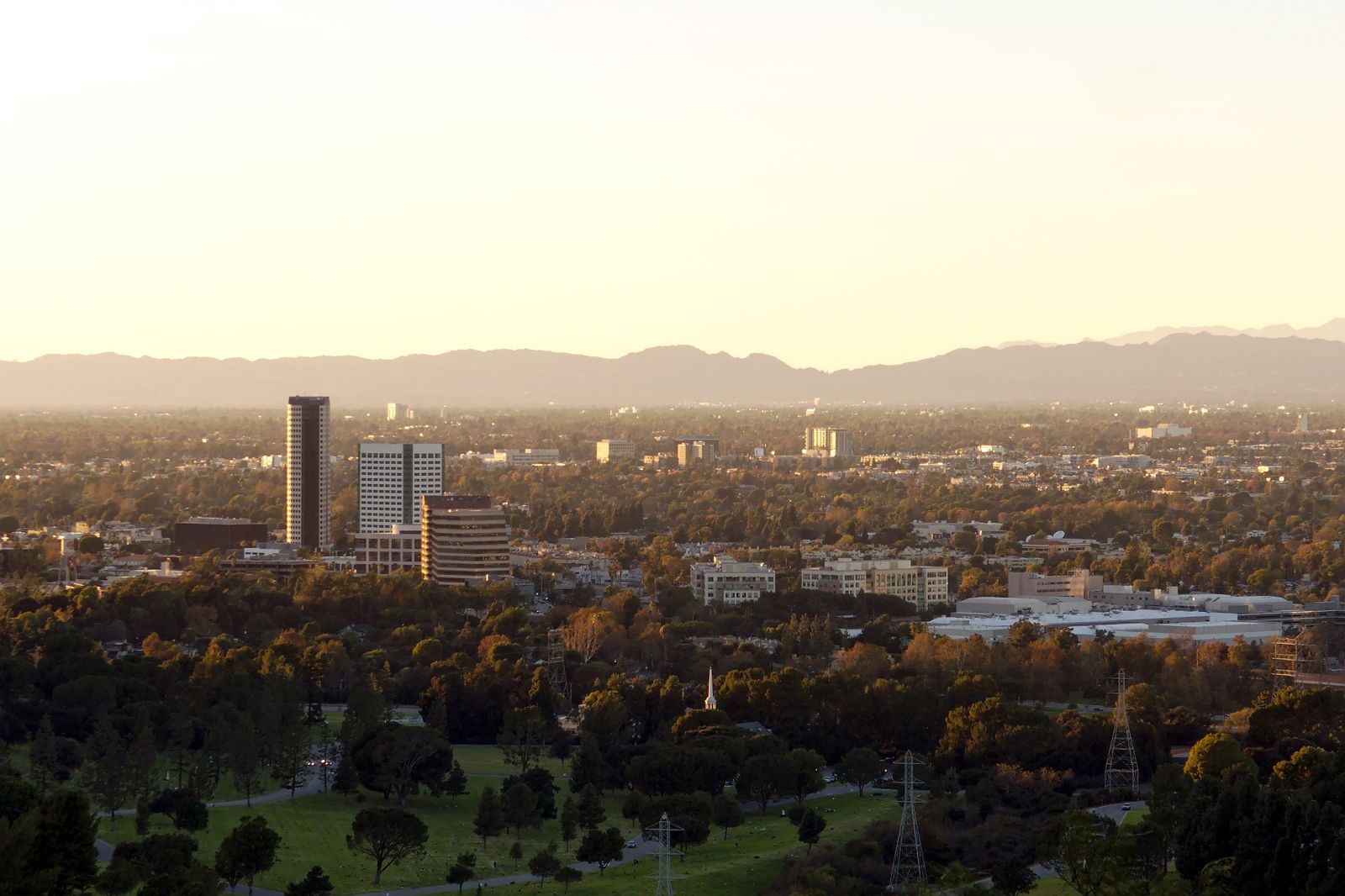 Burbank, CA skyline and downtown view near Downtown Burbank