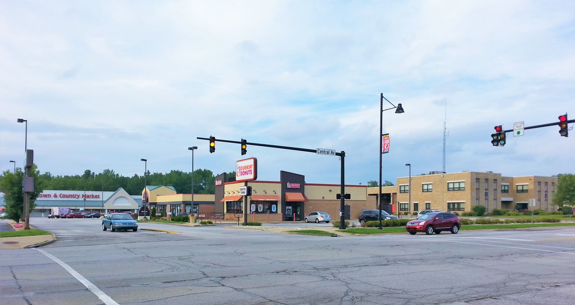 Portage, IN skyline and downtown view near Founders Square