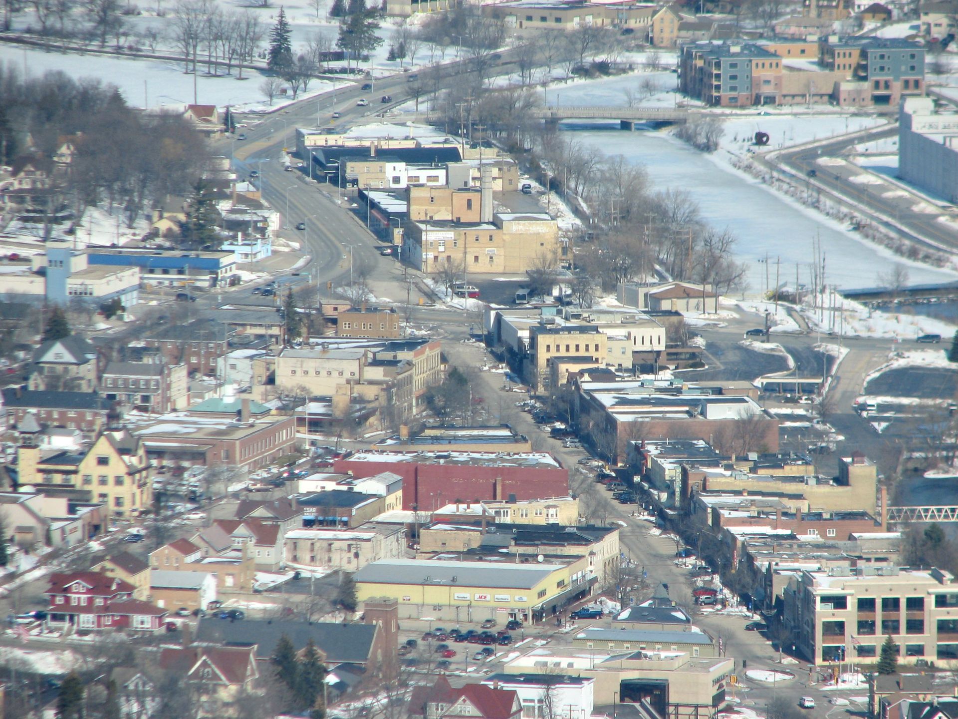 West Bend, WI skyline and downtown view near Downtown West Bend