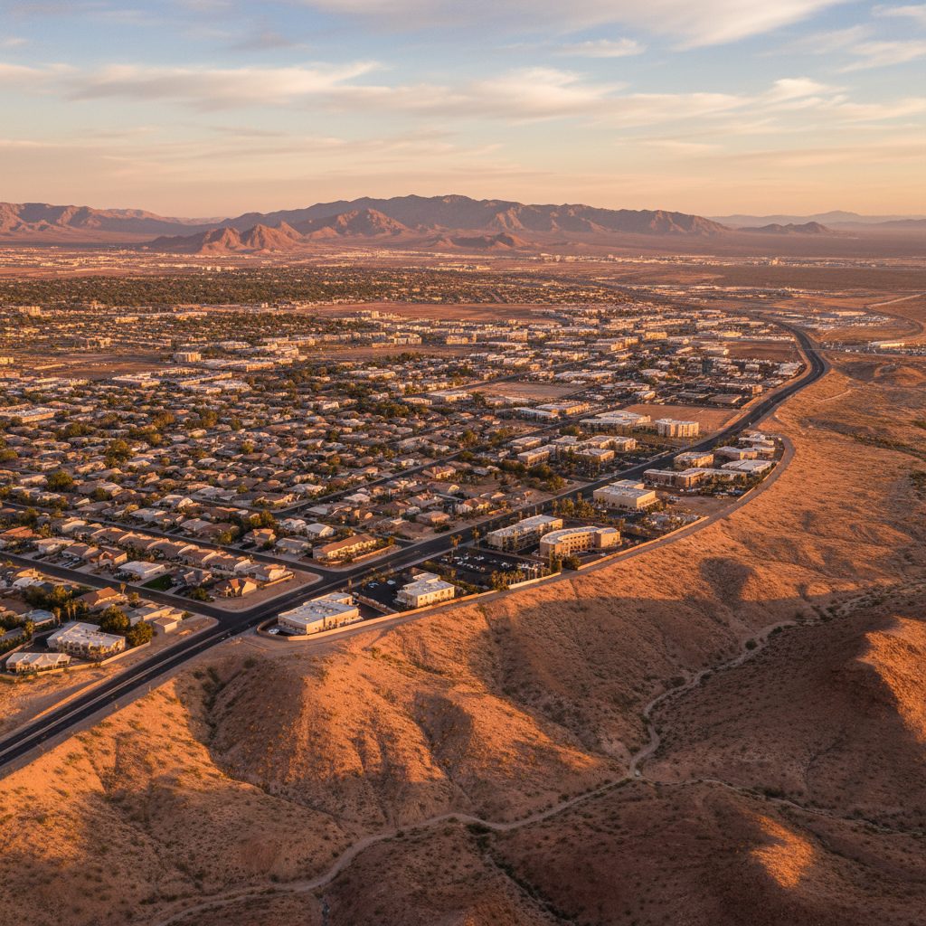 Whitney, NV skyline and downtown view near Stallion Mountain