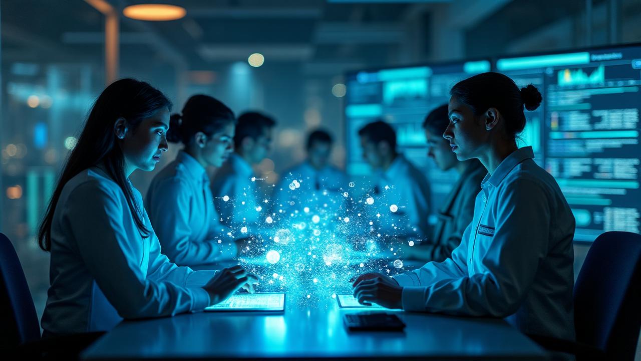 Collaborative AI content optimization workspace showing topical authority networks and content clusters
