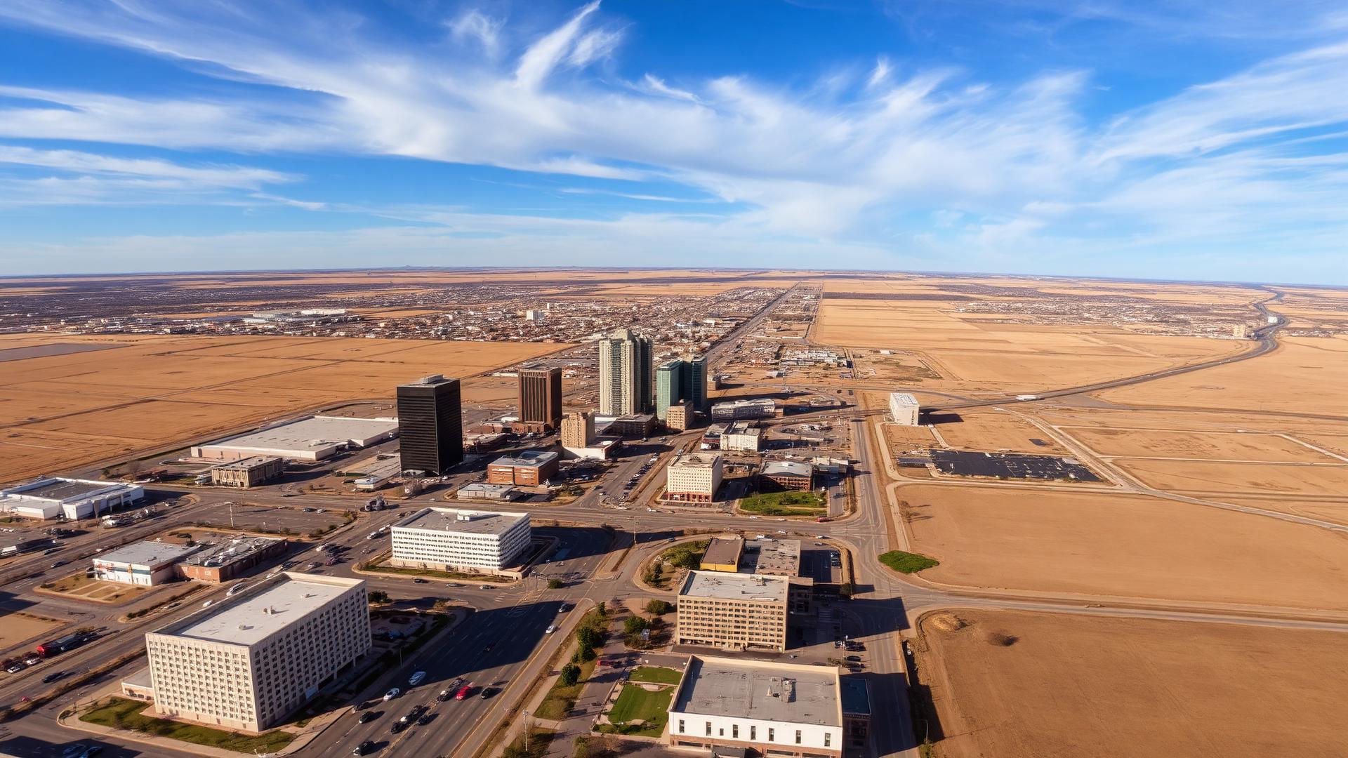 Amarillo, TX skyline and downtown business district