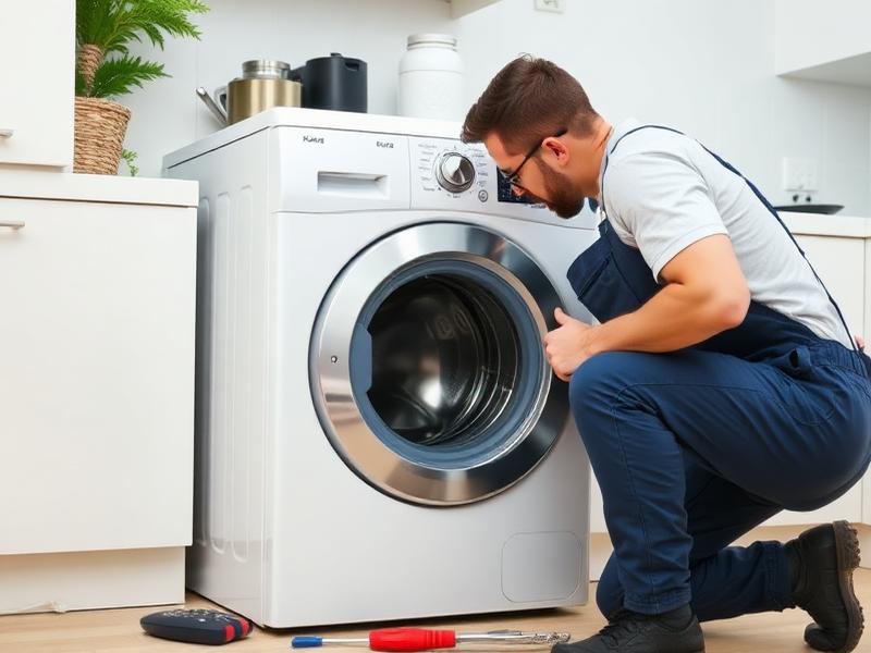 Mitchell appliance repair SEO keyword targeting - Appliance repair technician fixing washing machine
