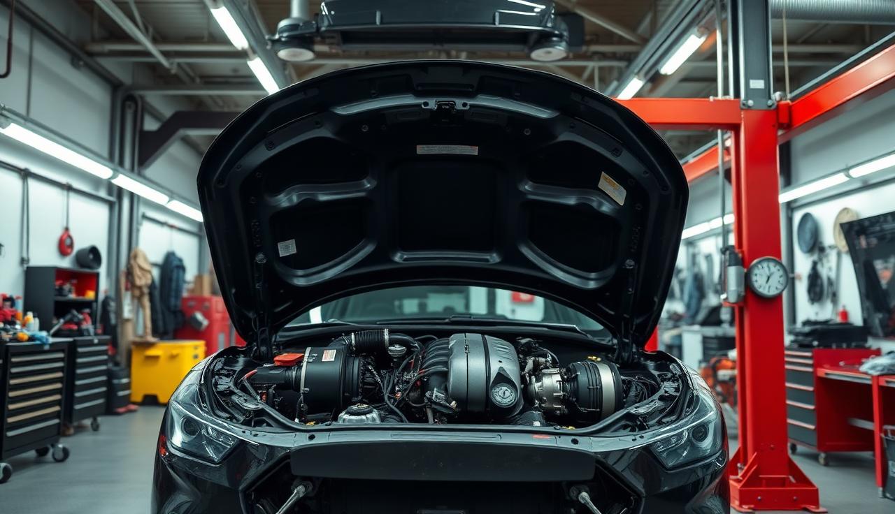 Ames auto repair SEO keyword targeting - Auto repair mechanic shop with car engine