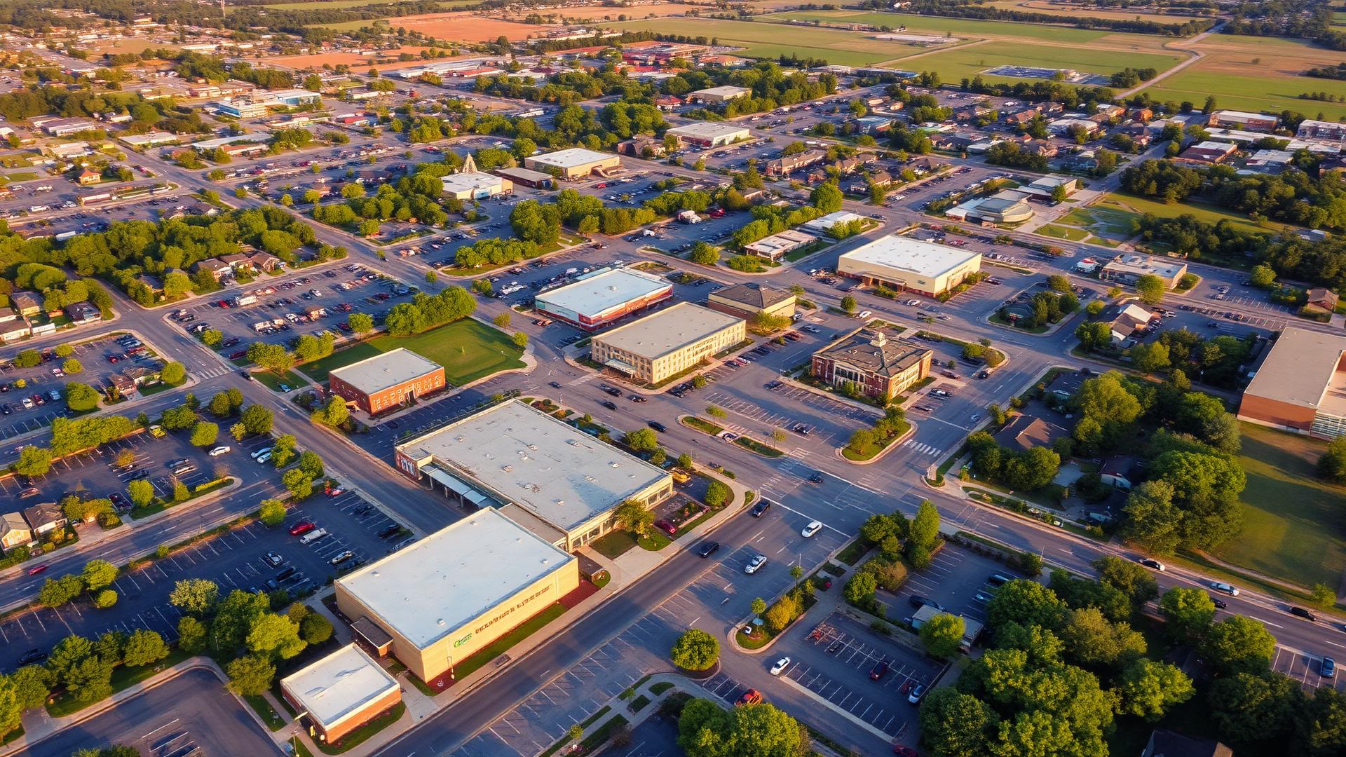 Bolingbrook, IL skyline and downtown business district
