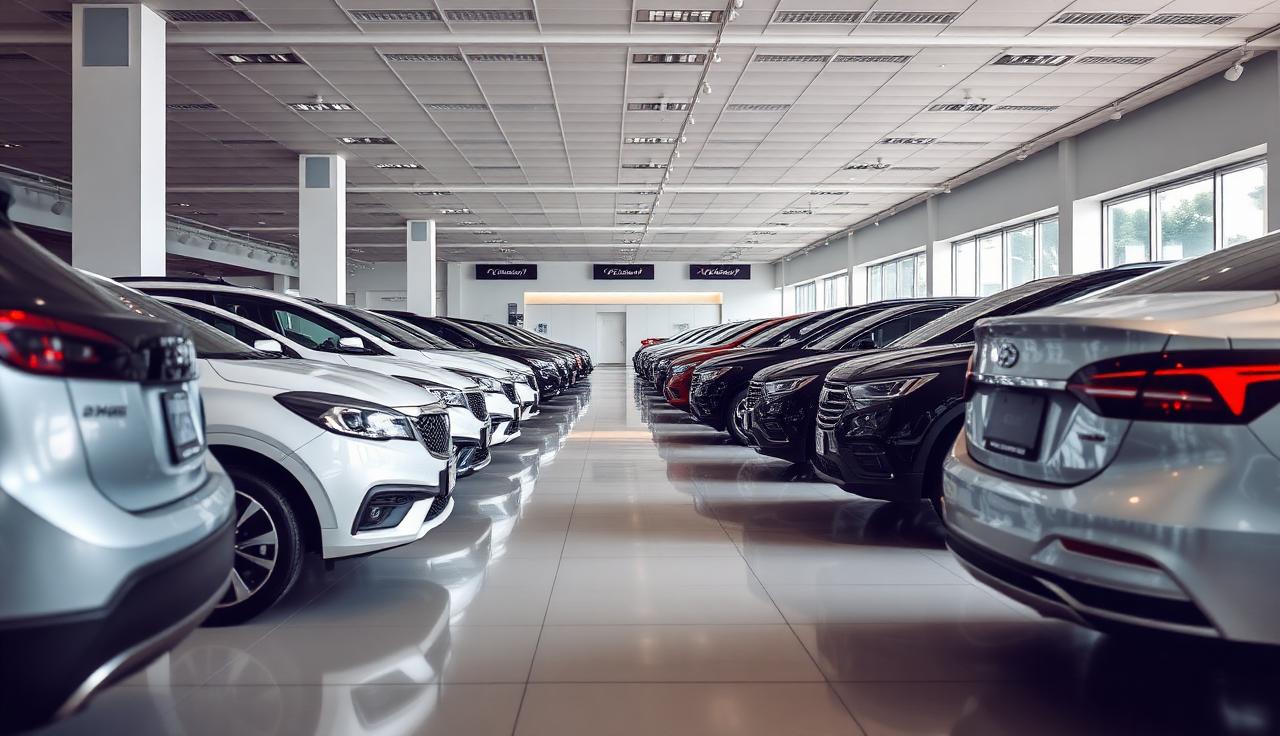 Barre car dealership SEO keyword targeting - Car dealership showroom with vehicles