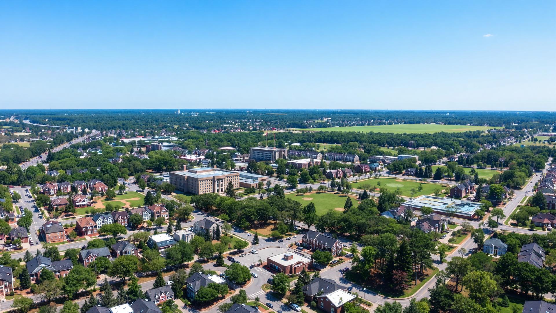 Cary, NC skyline and downtown business district
