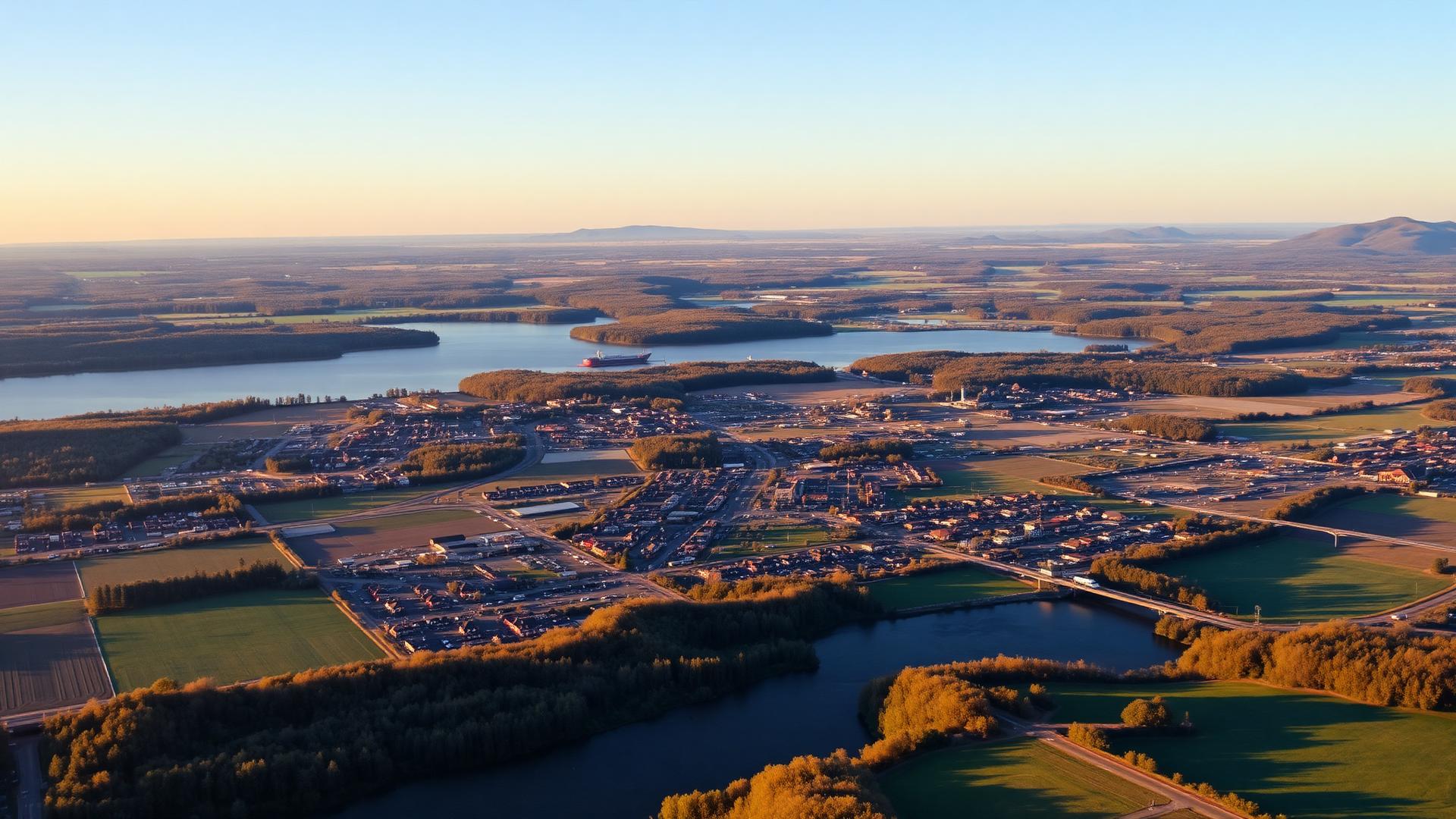 Champlain, NY skyline and downtown business district