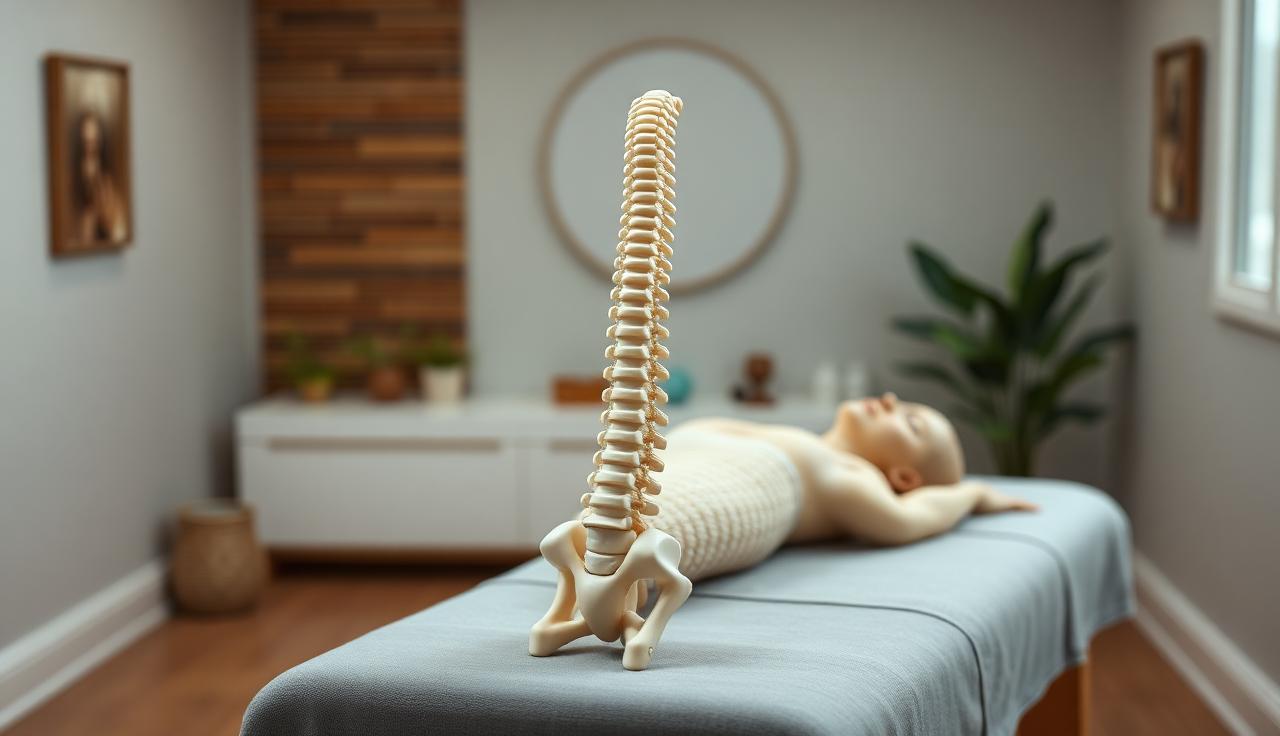 Casper chiropractor SEO keyword targeting - Chiropractic wellness center with spine model