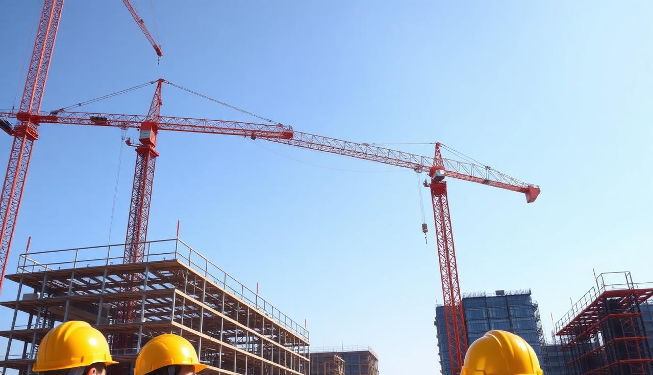 Anchorage construction SEO keyword targeting - Construction site with cranes and building framework