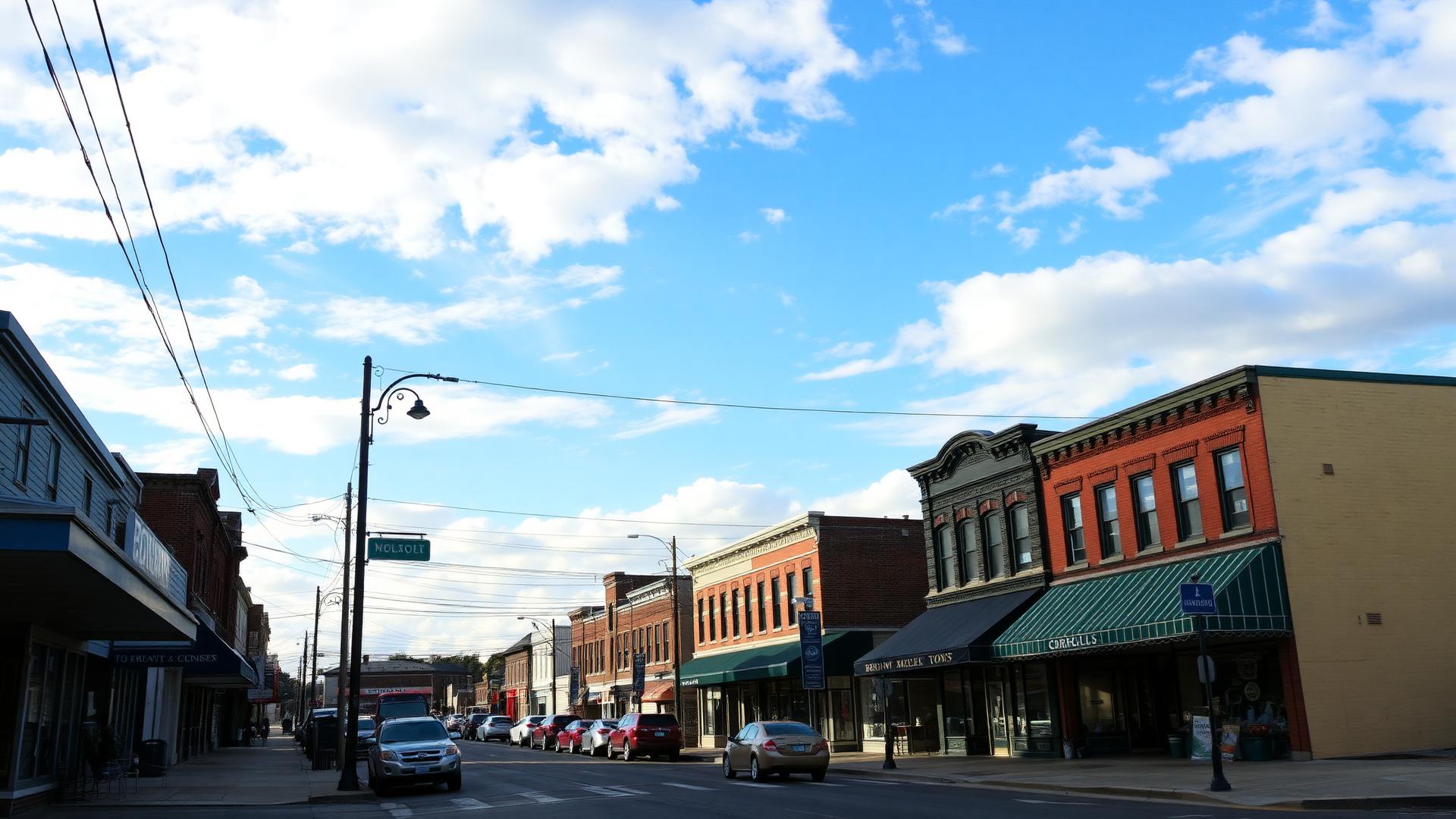 Depew, NY skyline and downtown business district