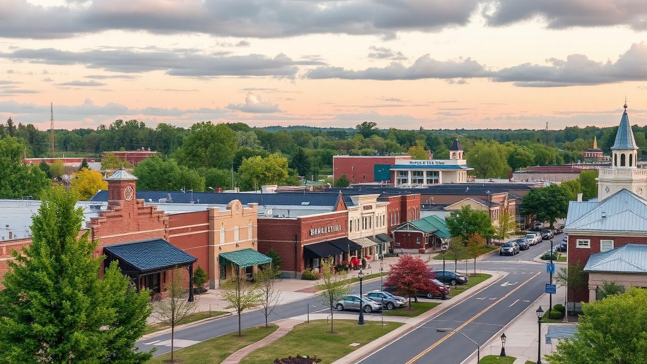 DeWitt, NY skyline and downtown business district