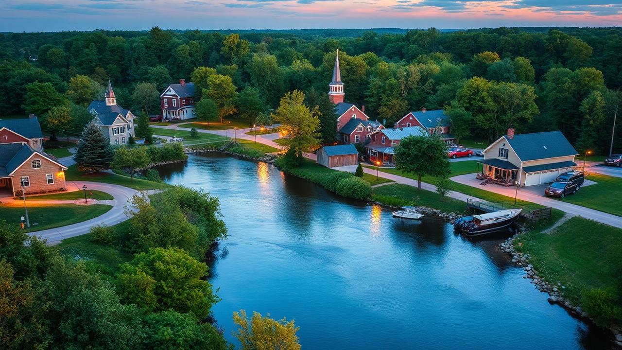 Elbridge, NY skyline and downtown business district