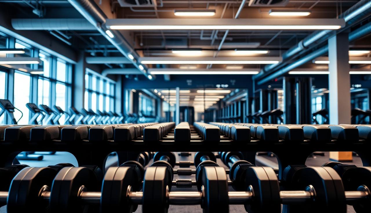 Huron gym SEO keyword targeting - Modern fitness gym interior with equipment