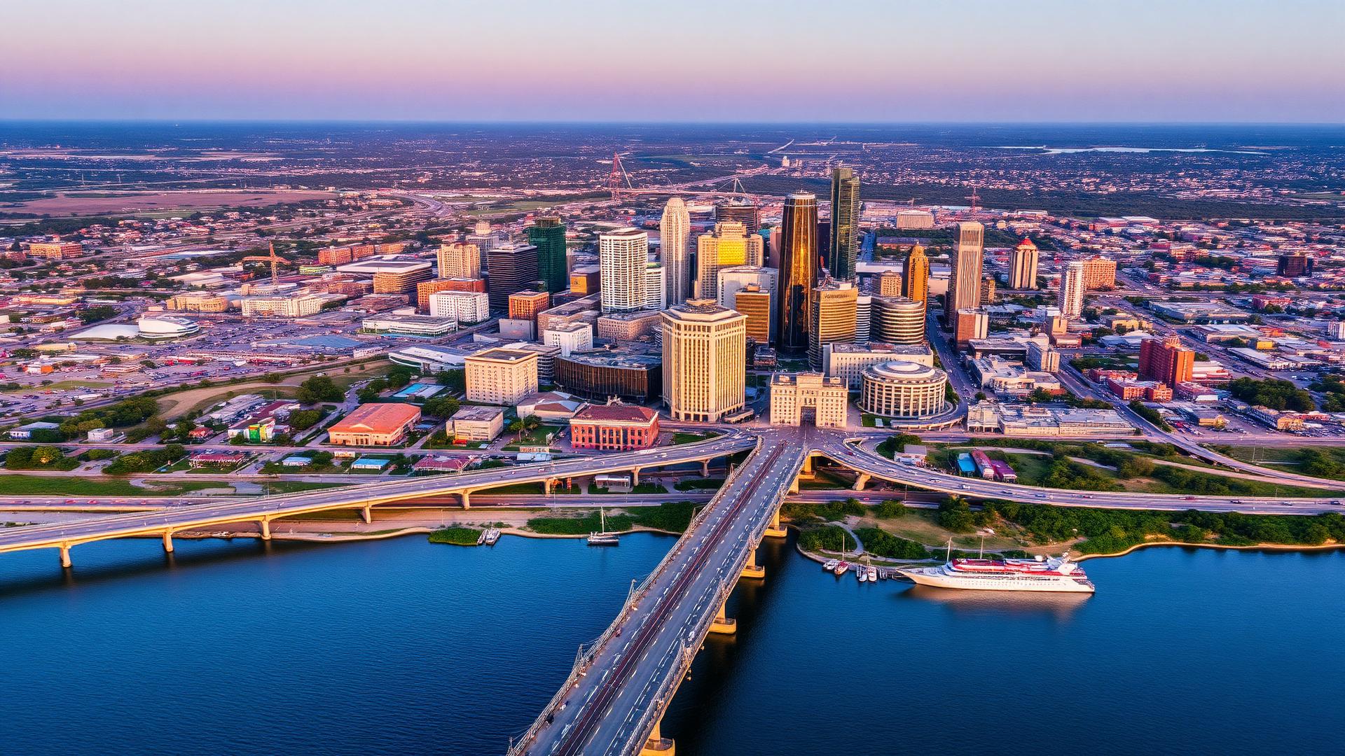 Laredo, TX skyline and downtown business district