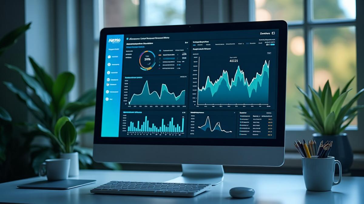 SEO analytics dashboard displaying link building performance metrics and authority growth charts