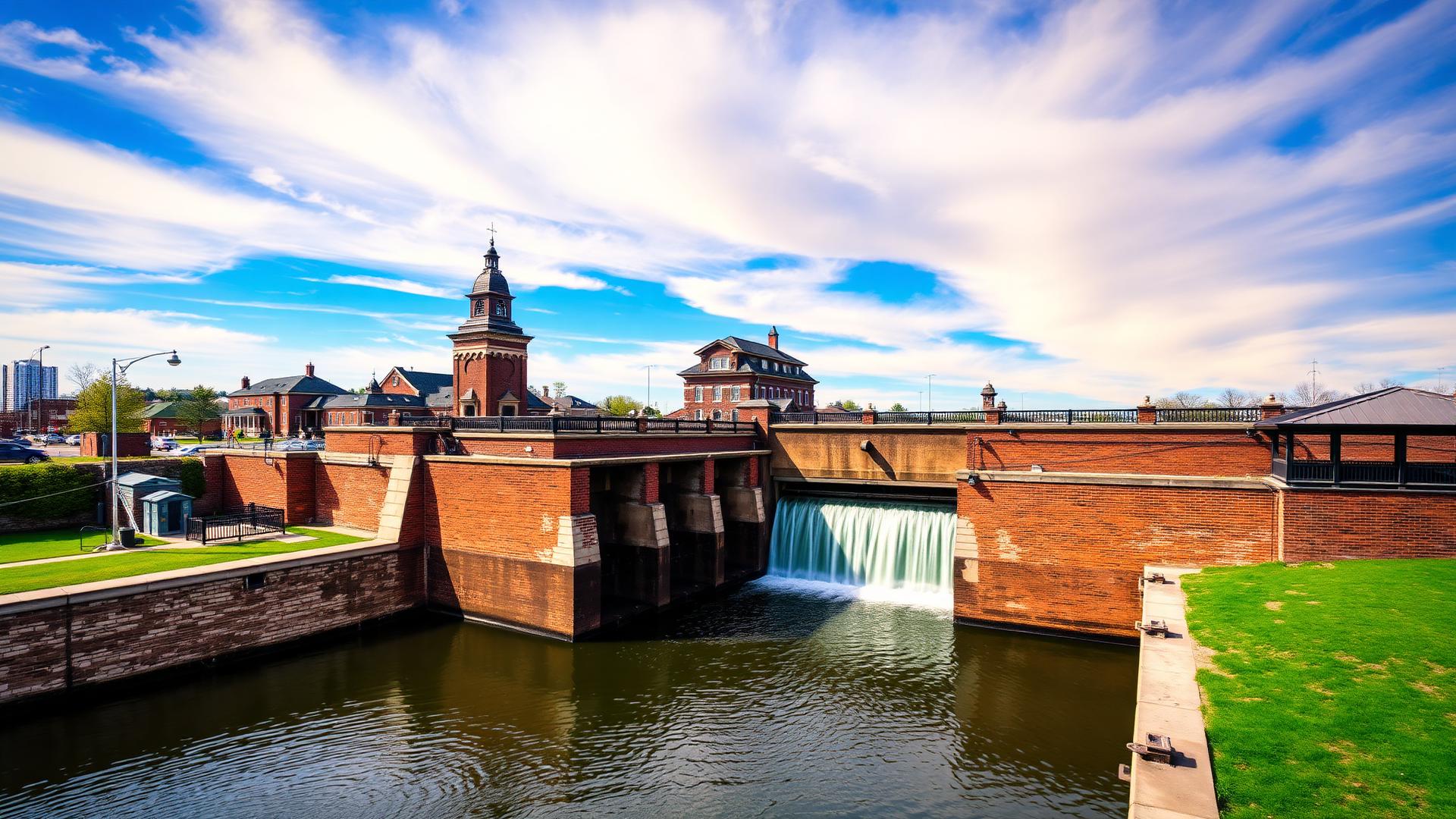 Lockport, NY skyline and downtown business district