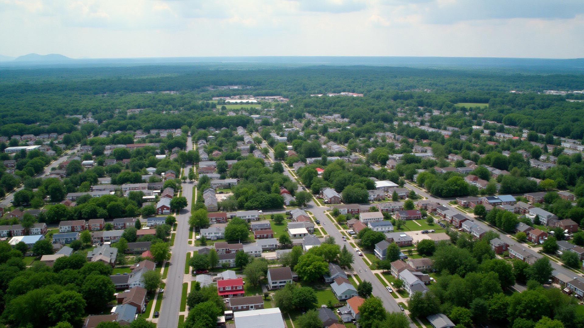 Menands, NY skyline and downtown business district