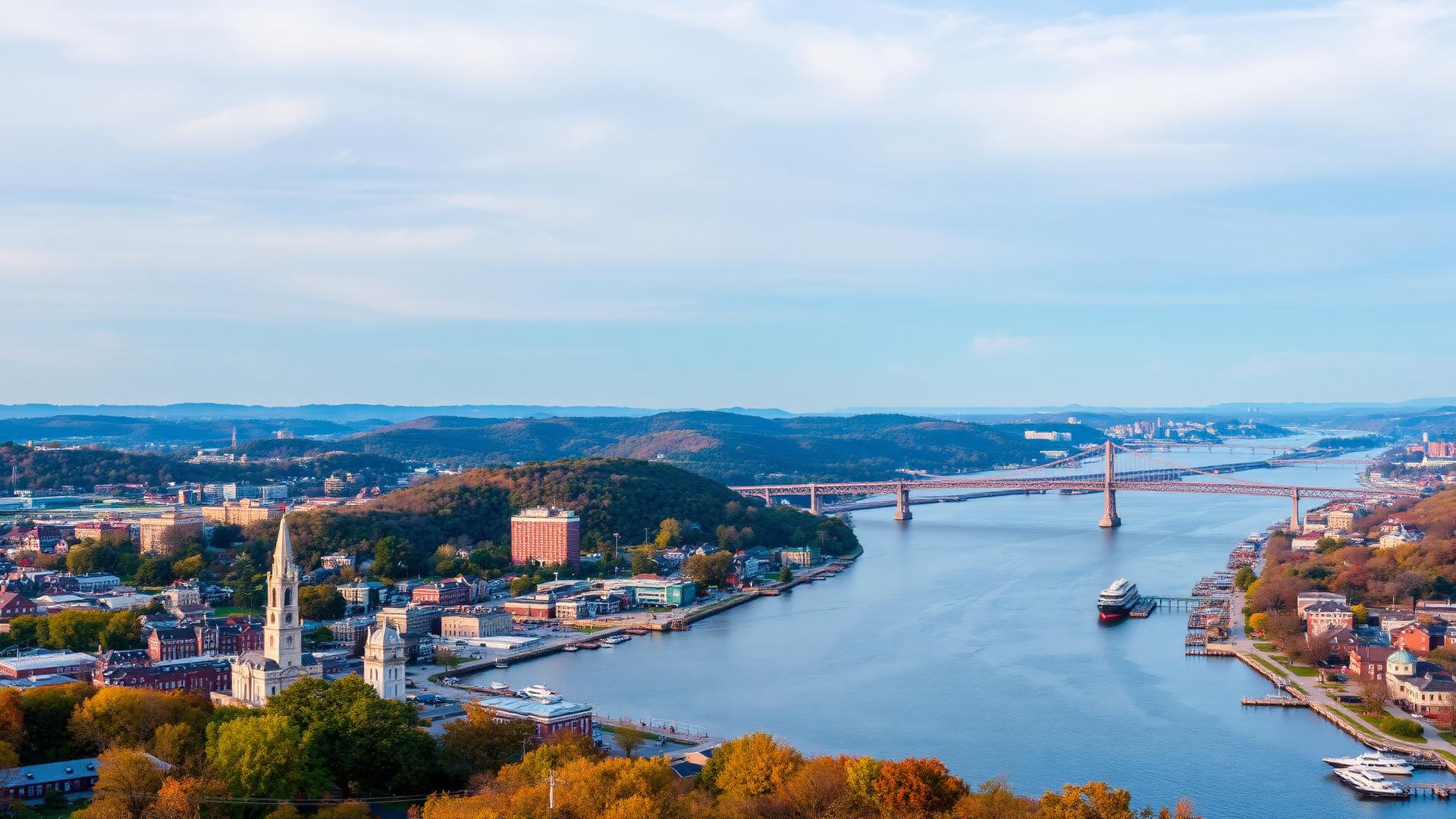 Newburgh, NY skyline and downtown business district